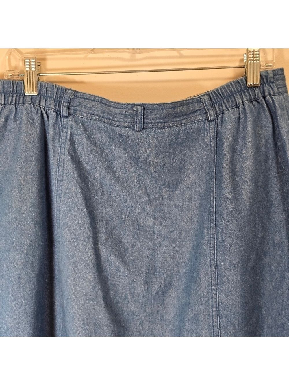 Vintage ellespost light denim maxi skirt color light blue size 14 - Picture 7 of 8